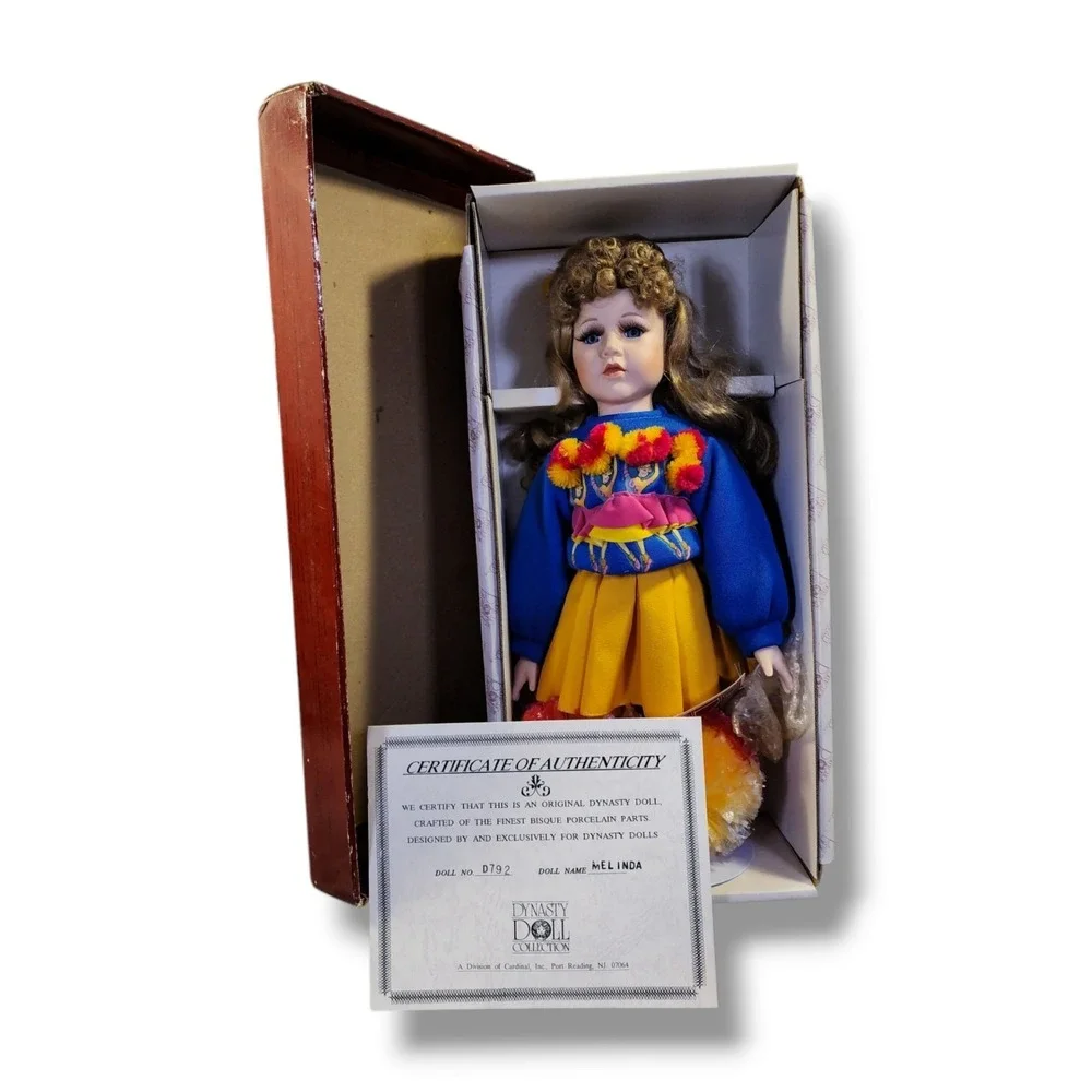 Dynasty Doll Collection Anna Collection Melinda 14in‎ Cheerleader Porcelain Doll